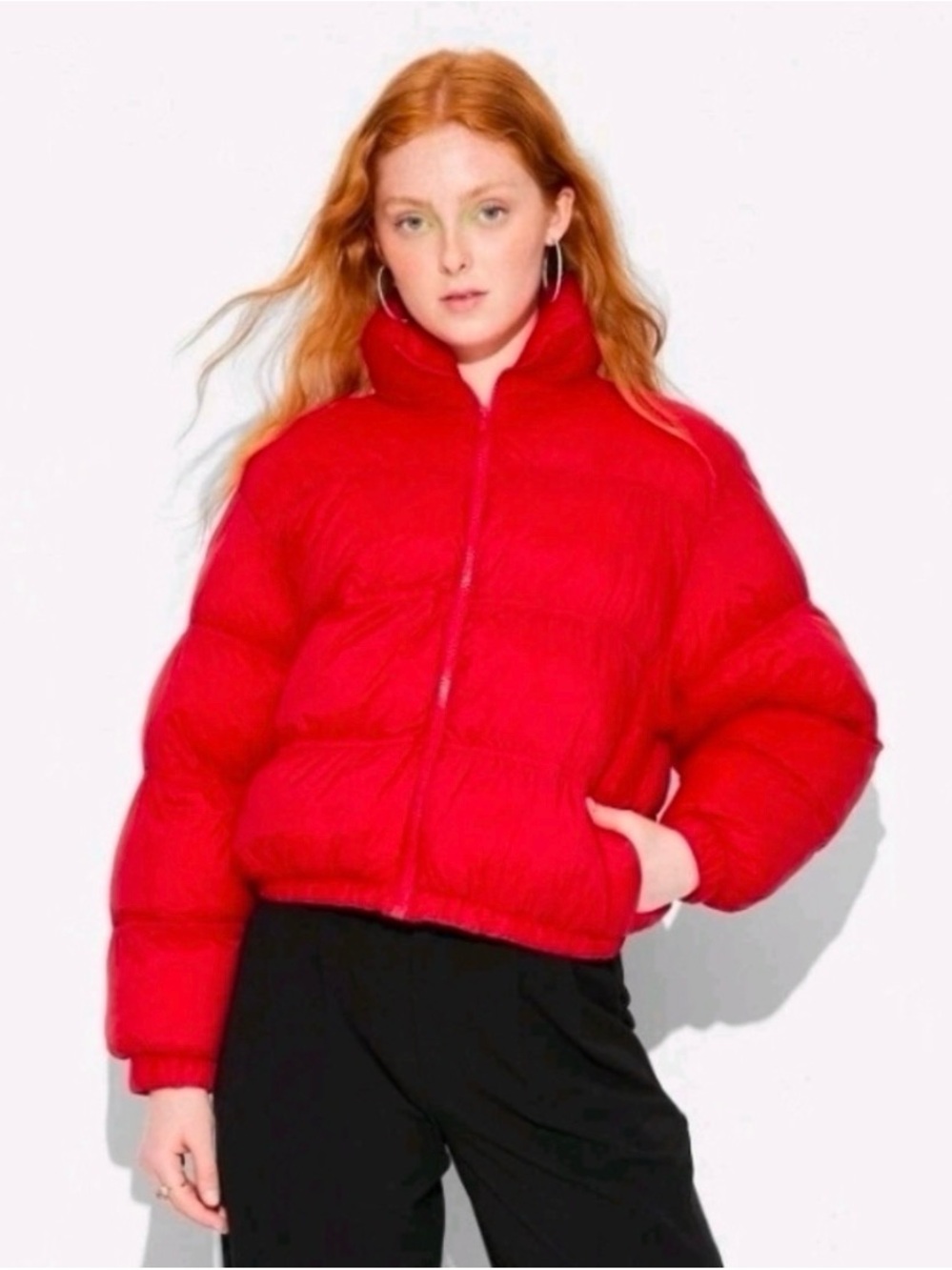 Wild Fable Women’s Puffer Jacket Red Size M